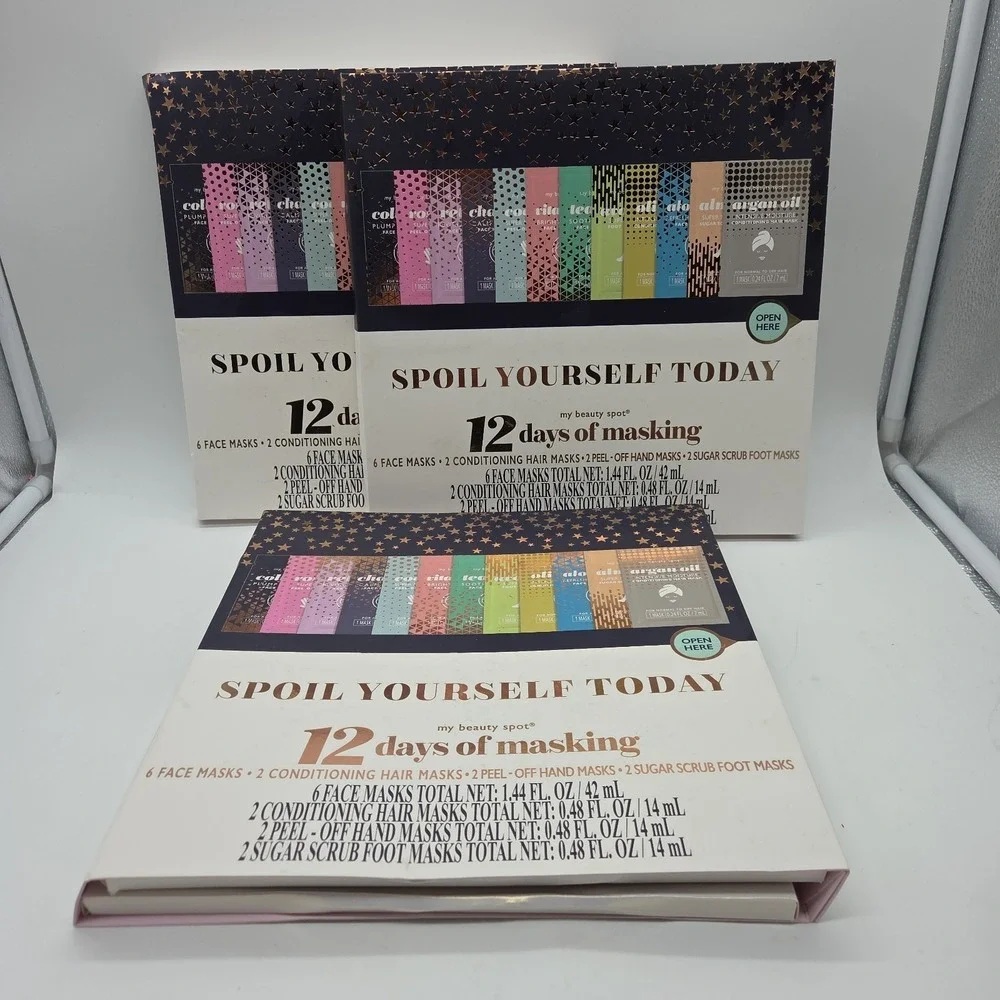NEW Lot Of 3 Sets My Beauty Spot: 12 Days Of Masking Face Hair Hand Foot Masks